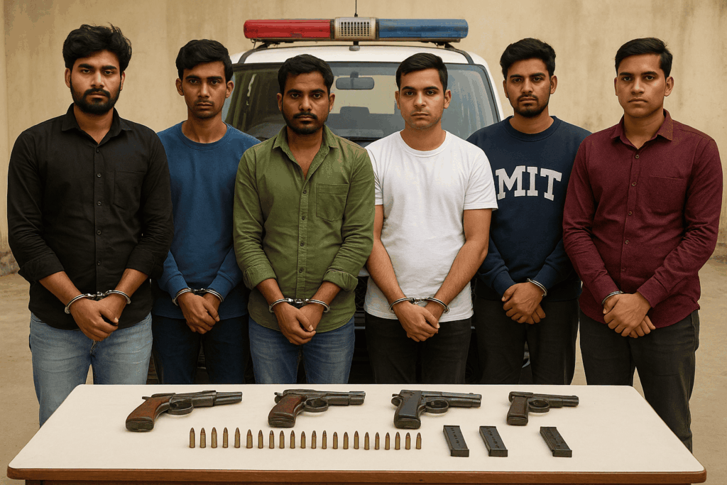 Jaipur Police Arrest Six Armed Suspects