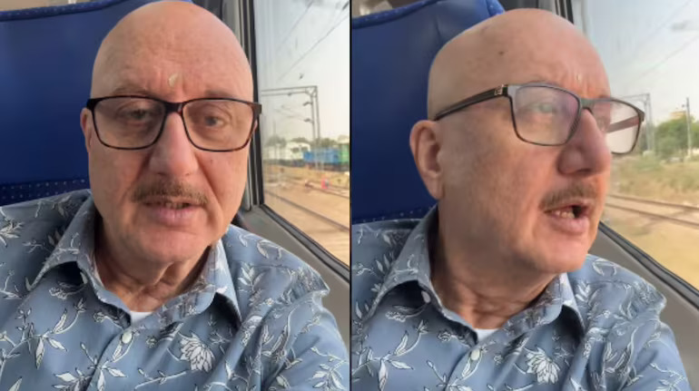 Anupam Kher Takes Train from Jaipur to Delhi